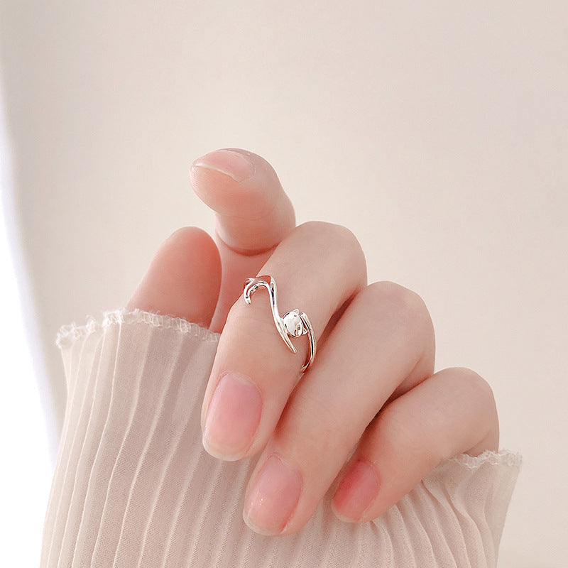 Lazy Cat Open Ring Women Creative Niche Design Cute Cat Ring