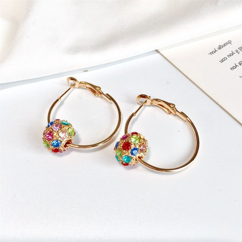 Fashion Simple Lucky Colorful Diamond Earrings