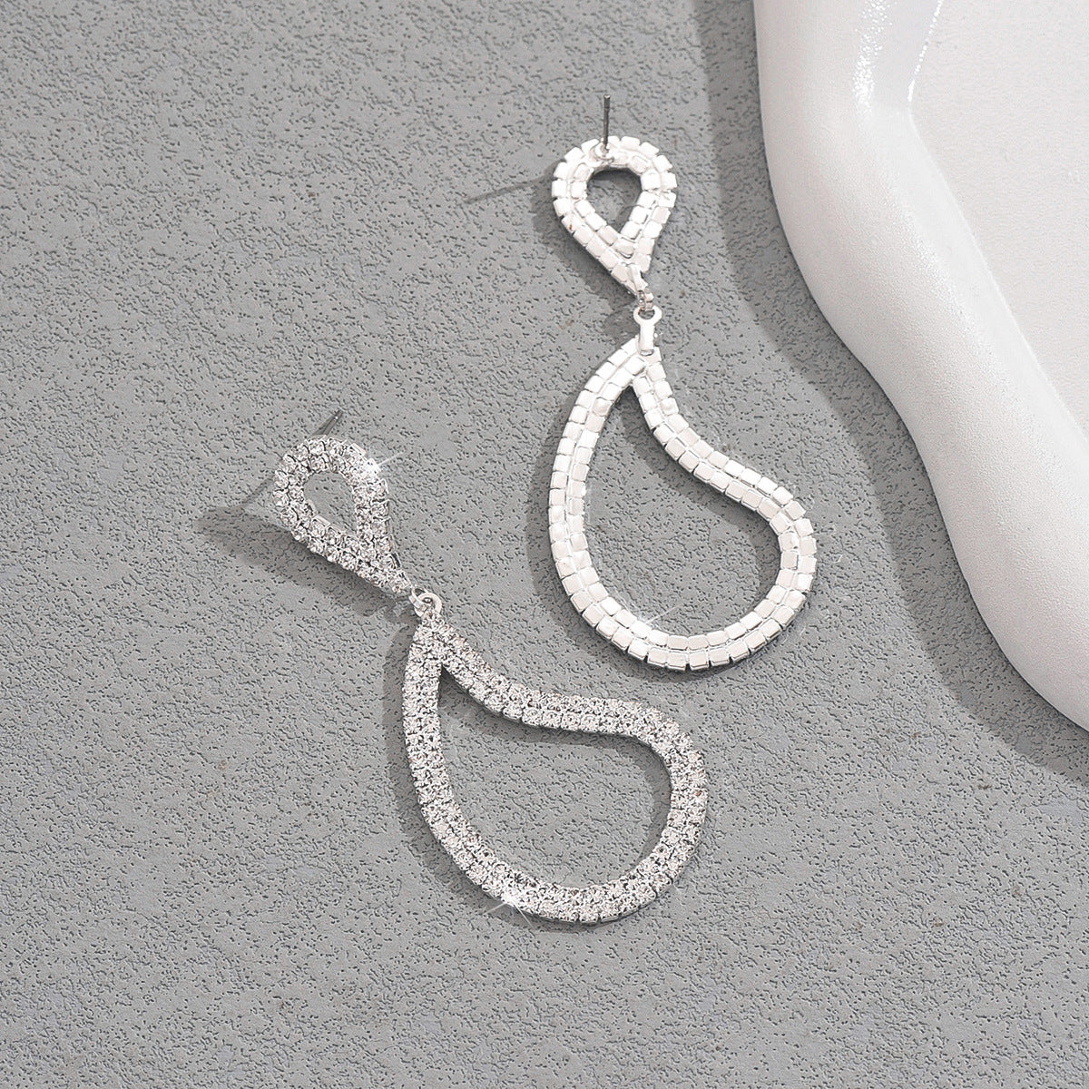 Geometric Fashion Full Diamond Earrings