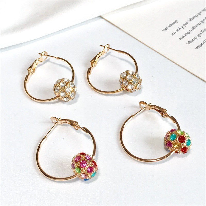 Fashion Simple Lucky Colorful Diamond Earrings