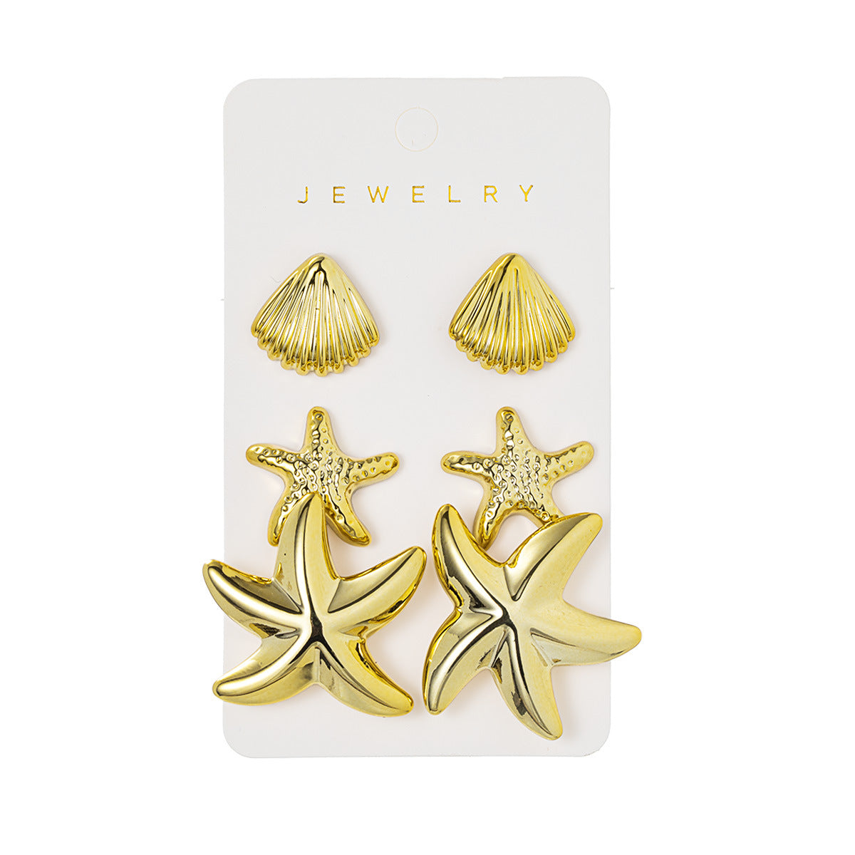 Women's Scallop Starfish And Conch Earrings