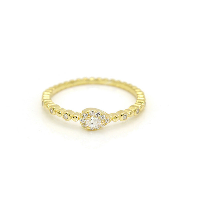 Korean And Japanese Popular Diamond-encrusted Stacking Rings For Women