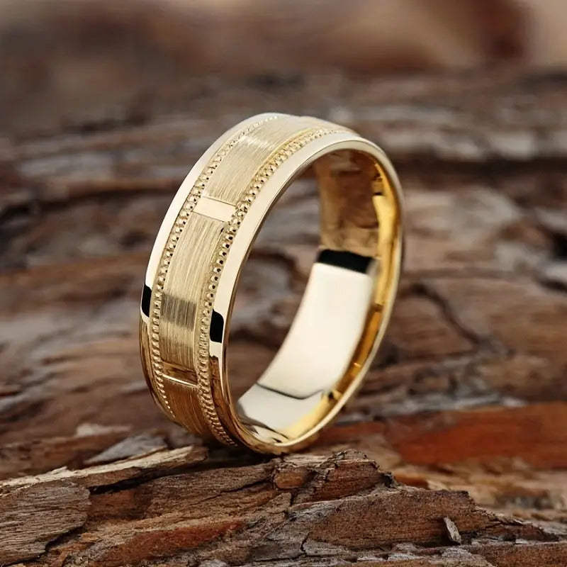 Fashion Creative Gold Stainless Steel Ring