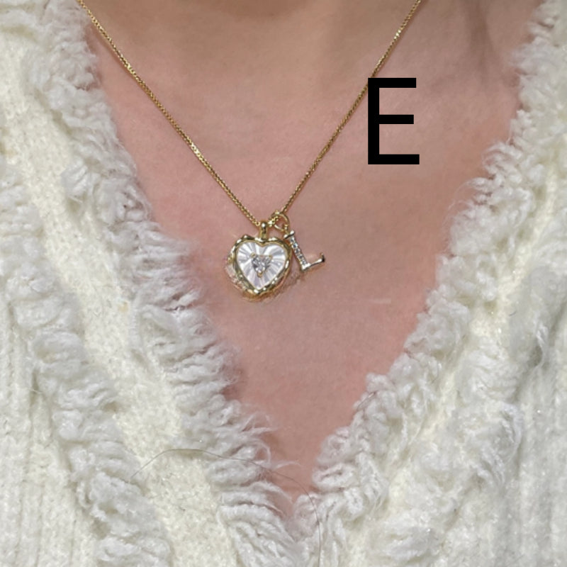 Shimmering Titanium Steel Korean-style Natural Mother-of-Pearl Necklace