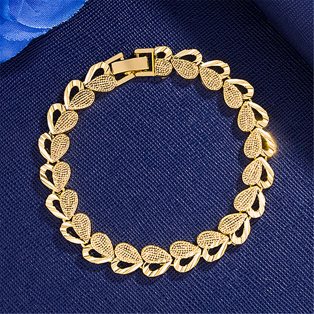 Fashion Heart-shaped Jewelry Copper Gold-plated Bracelet