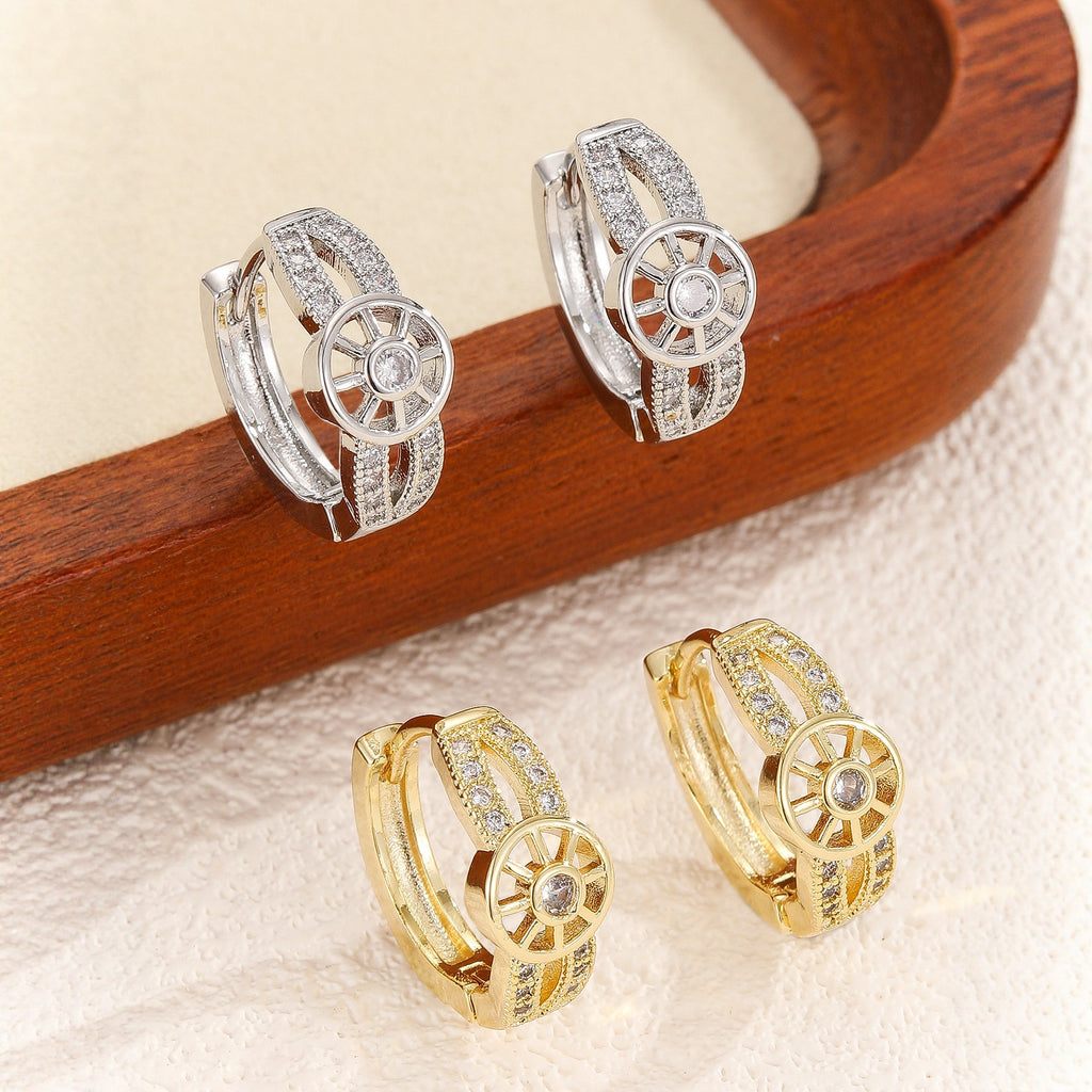 Simple Copper Gold-plated Hollow Earrings