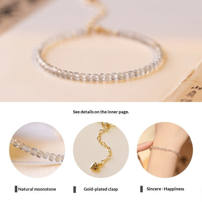 Natural Gray Moonstone Bracelet Crystal