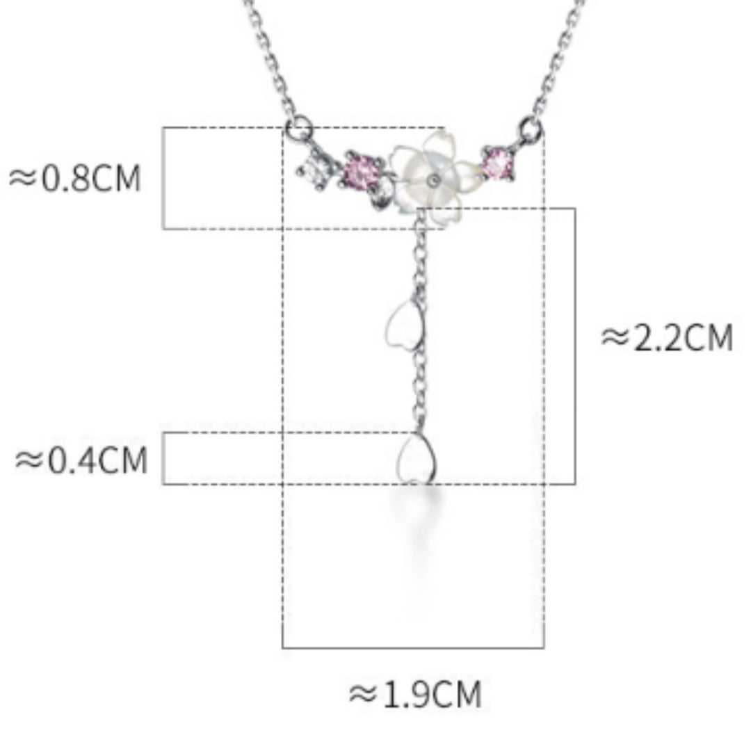 Elegant Seashell Flower Necklace With Heart-shaped Flowers