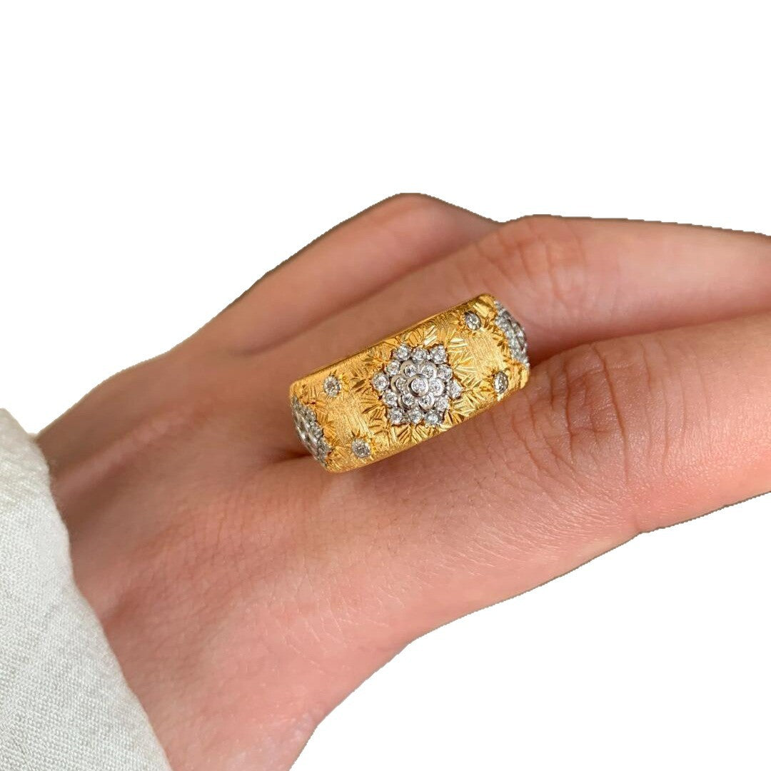 Women's Kaleidoscope Filigree Zircon Open Ring