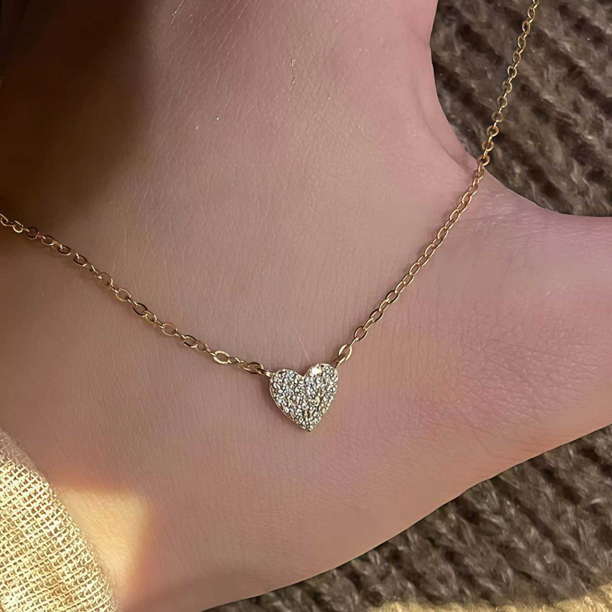 Love Necklace S925 Sterling Silver Plated 18K Gold