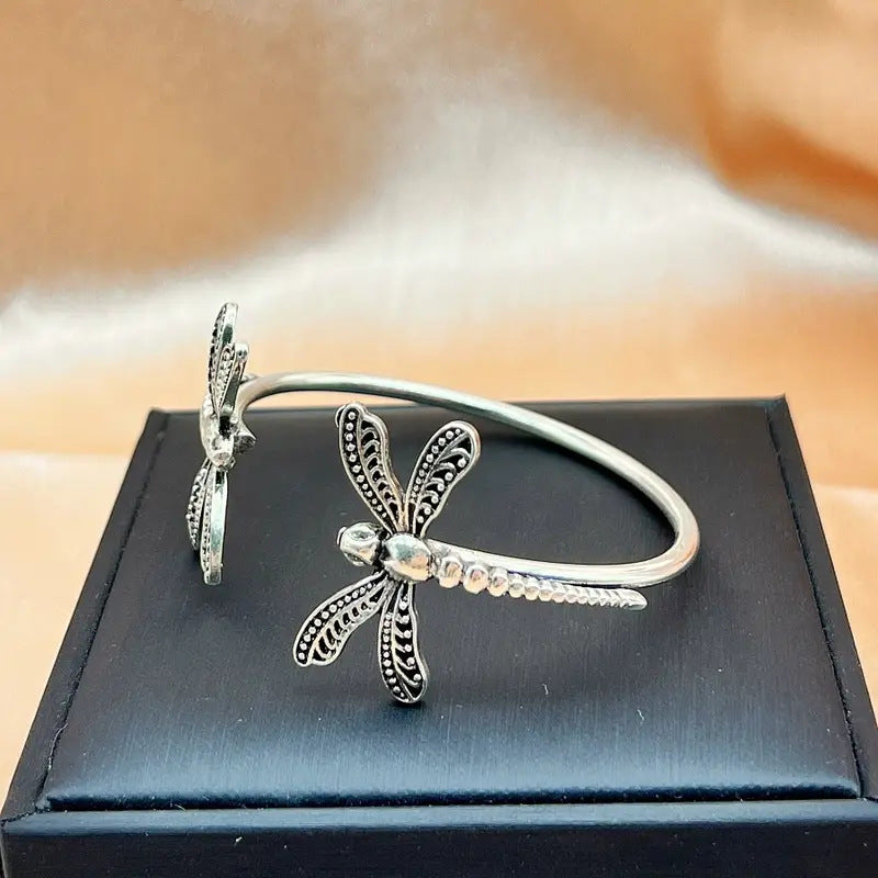 Retro Dragonfly Open Bracelet For Women