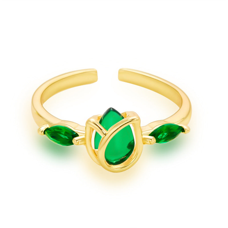 European And American Ornament Tulip Flower Ring Fashion Sweet Flower