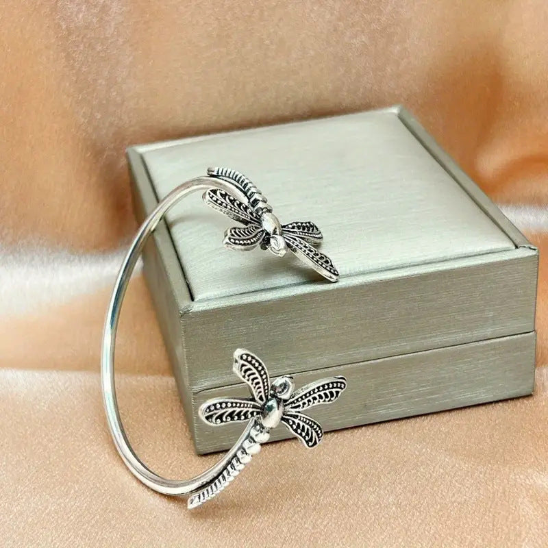 Retro Dragonfly Open Bracelet For Women