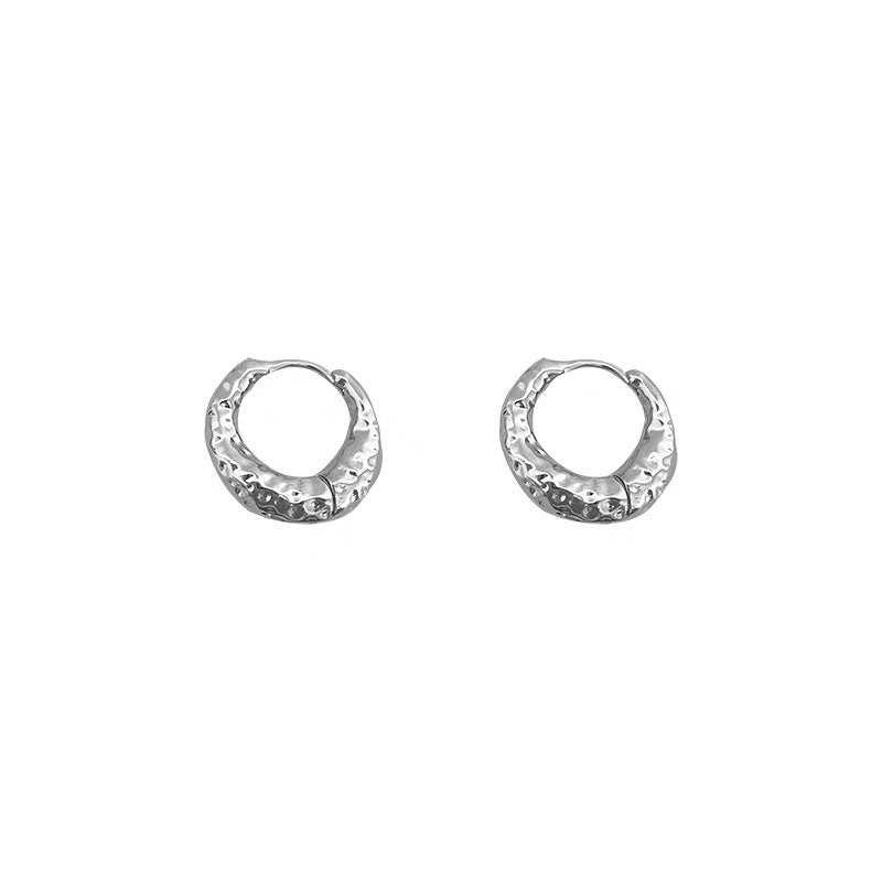 Women's Simple Irregular Croissant Plain Hoop Earrings