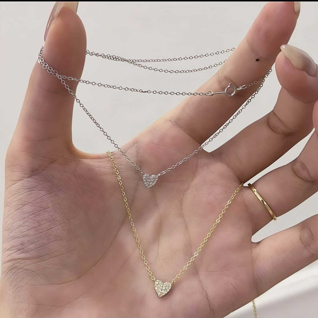 Love Necklace S925 Sterling Silver Plated 18K Gold