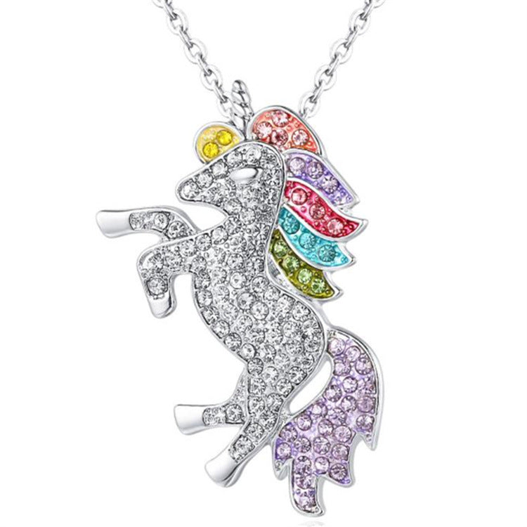 ColorfuNecklace Full Diamond Ladies Fashion Versatile Collarbone Chain Jewelry JK Style Chain Full Diamond Design