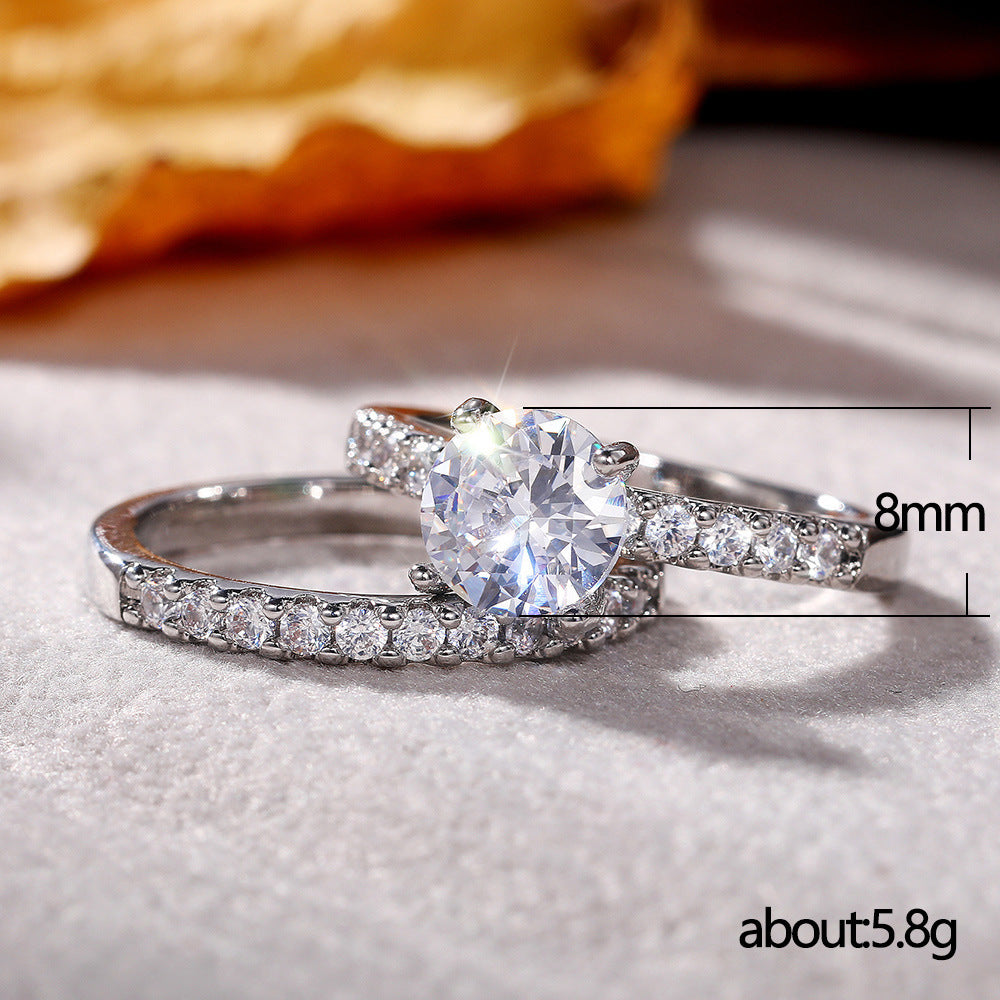 Fashionable Best-selling Women's Zircon Couple Rings