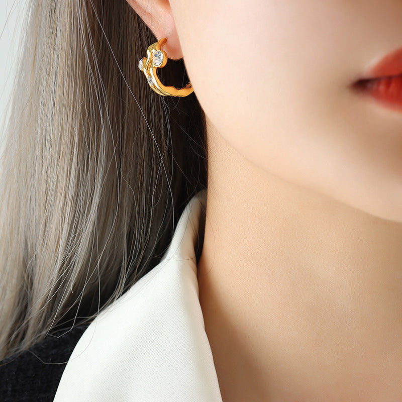 French Retro Double C Earrings For Women