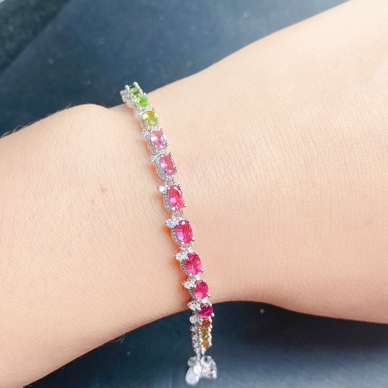 Casual Natural Tourmaline Bracelet For Women