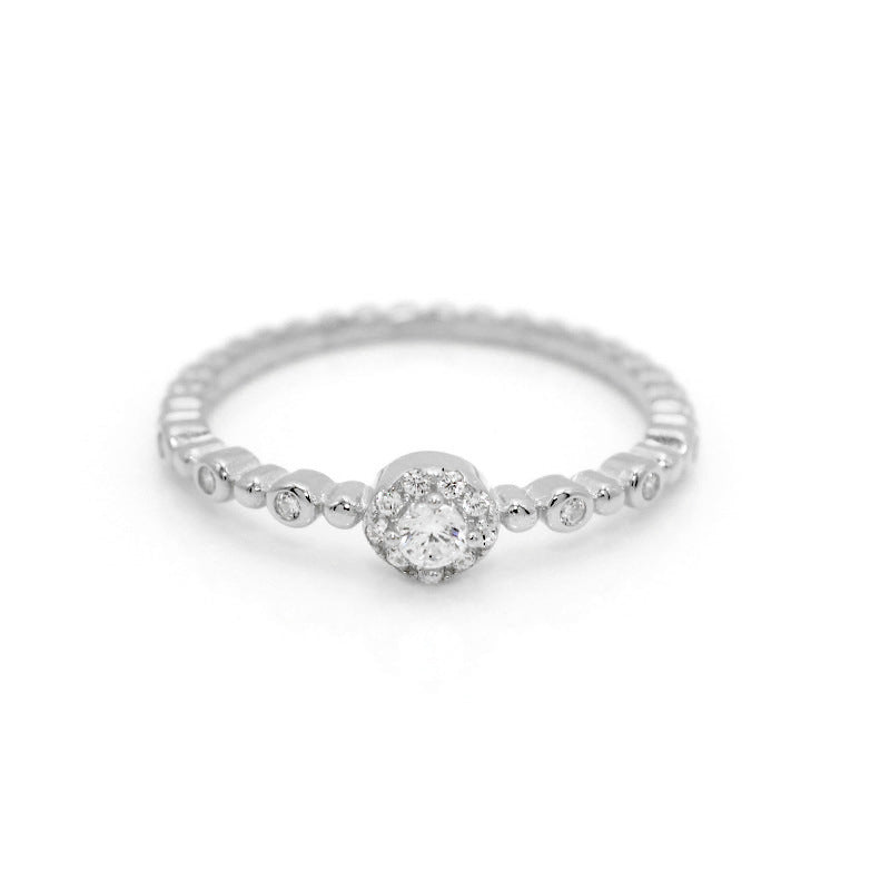 Korean And Japanese Popular Diamond-encrusted Stacking Rings For Women