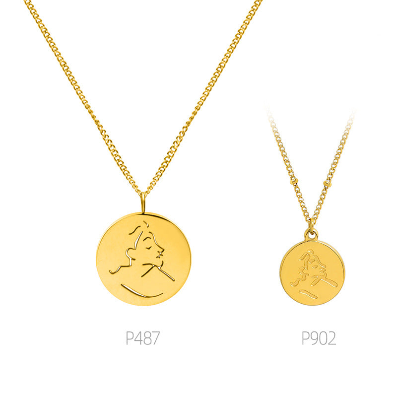 Stainless Steel Women Small Design Sense Necklace