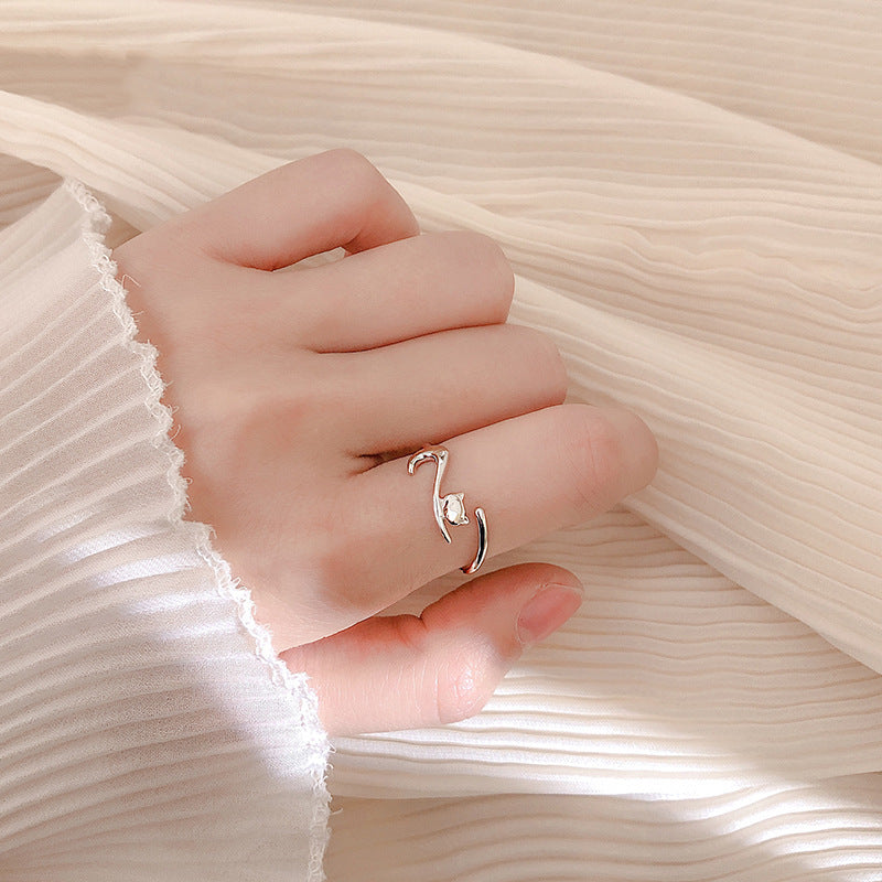Lazy Cat Open Ring Women Creative Niche Design Cute Cat Ring