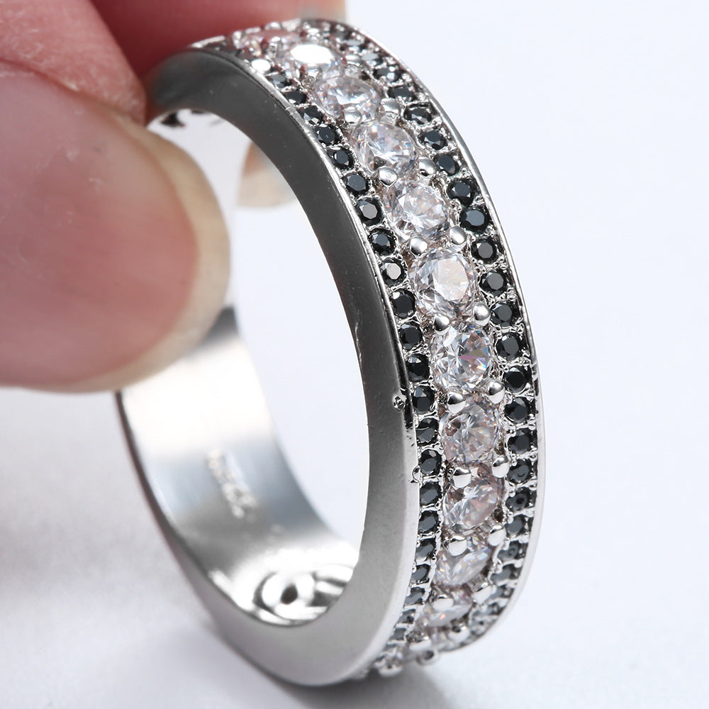 Copper Inlaid Zircon Ring For Men And Women