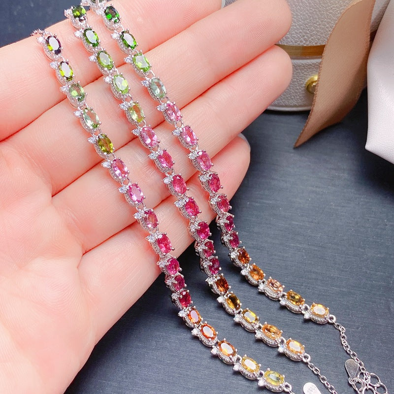 Casual Natural Tourmaline Bracelet For Women