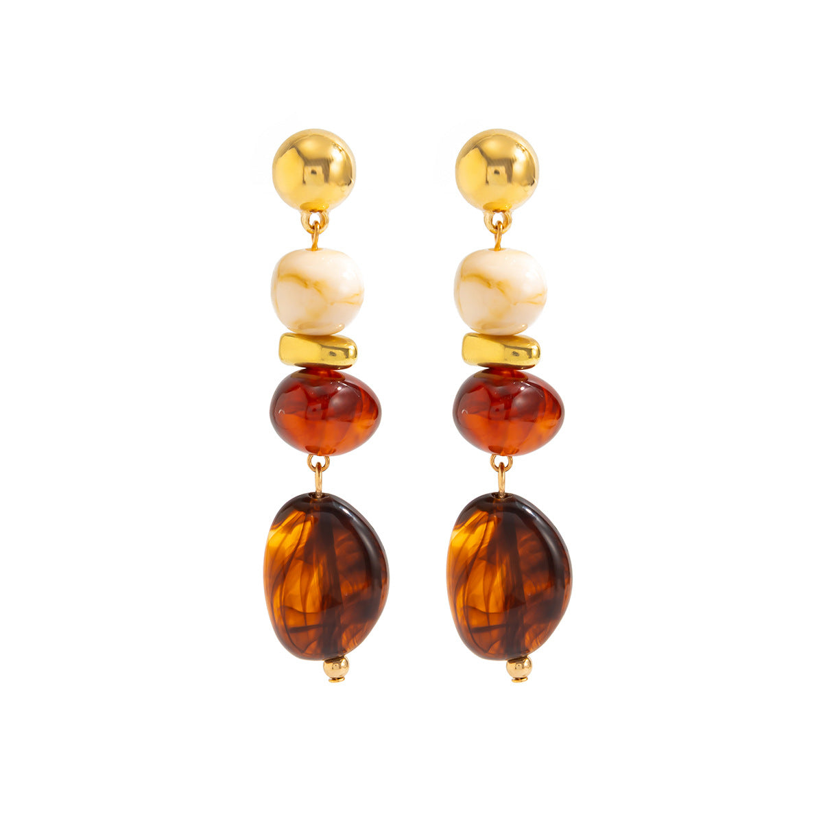 Female Casual Versatile Ethnic-style Irregular CCB Resin Earrings