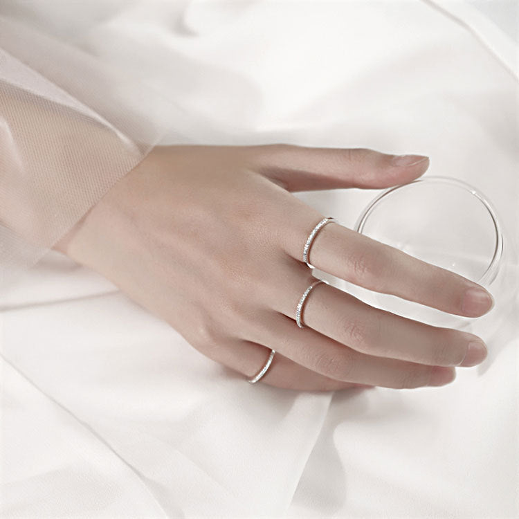 Jufeng S925 Sterling Silver Ring With Diamonds