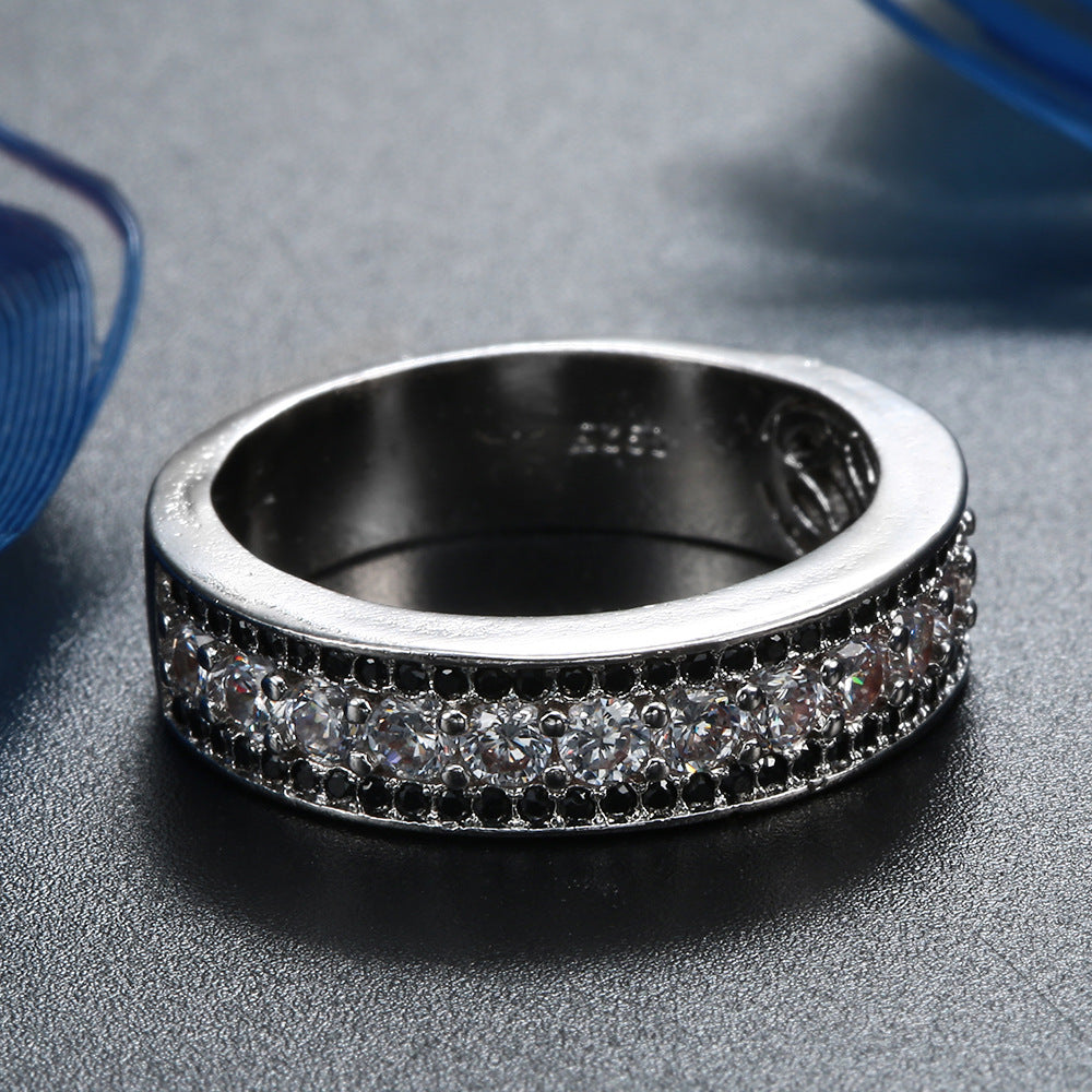 Copper Inlaid Zircon Ring For Men And Women