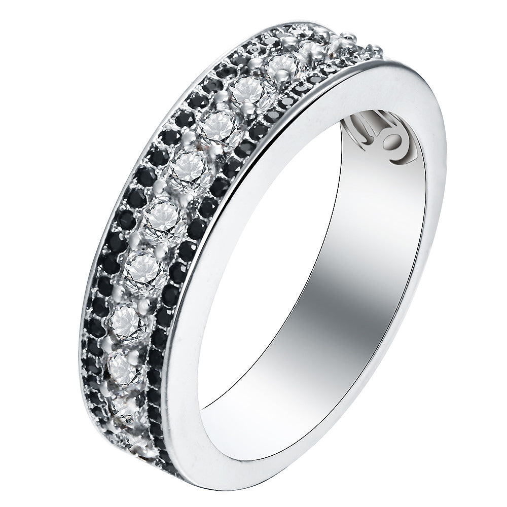 Copper Inlaid Zircon Ring For Men And Women