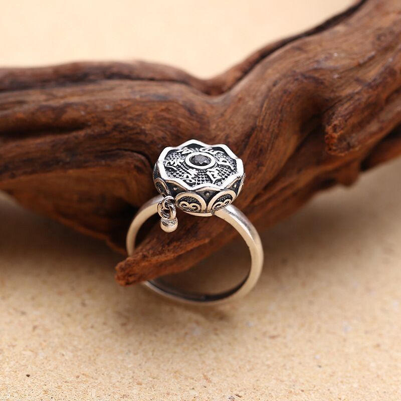 Vintage Six Word Mantra Spinning Ring