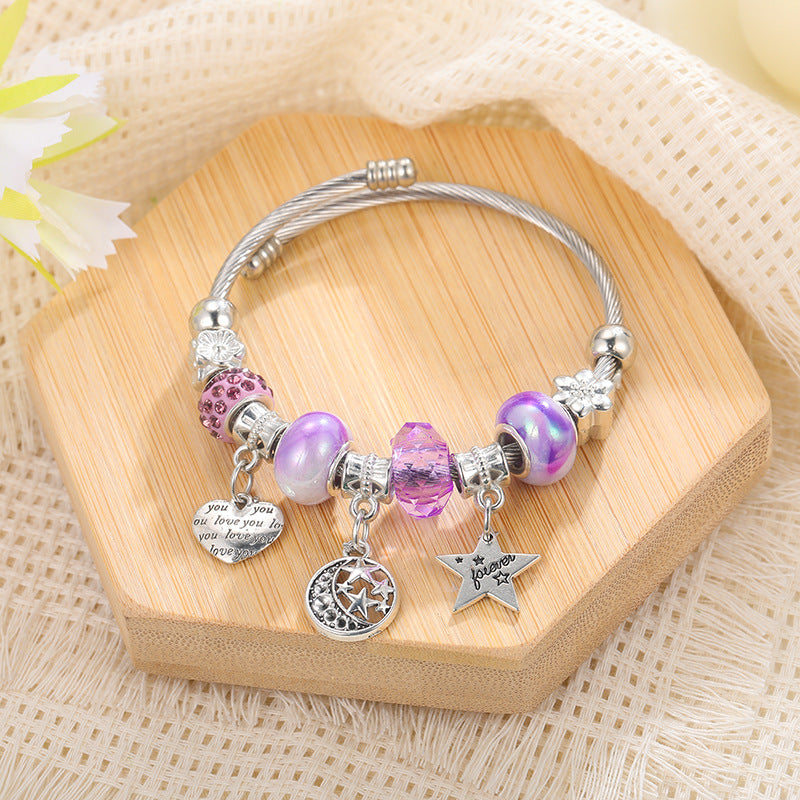 Alloy European And American Bead Bracelet
